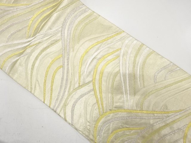 JAPANESE KIMONO / ANTIQUE FUKURO OBI / SILK / WOVEN RAGING WAVES